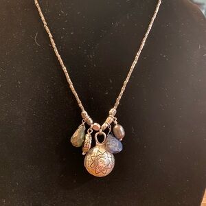 J Jill Silver and Blue Stone Necklace